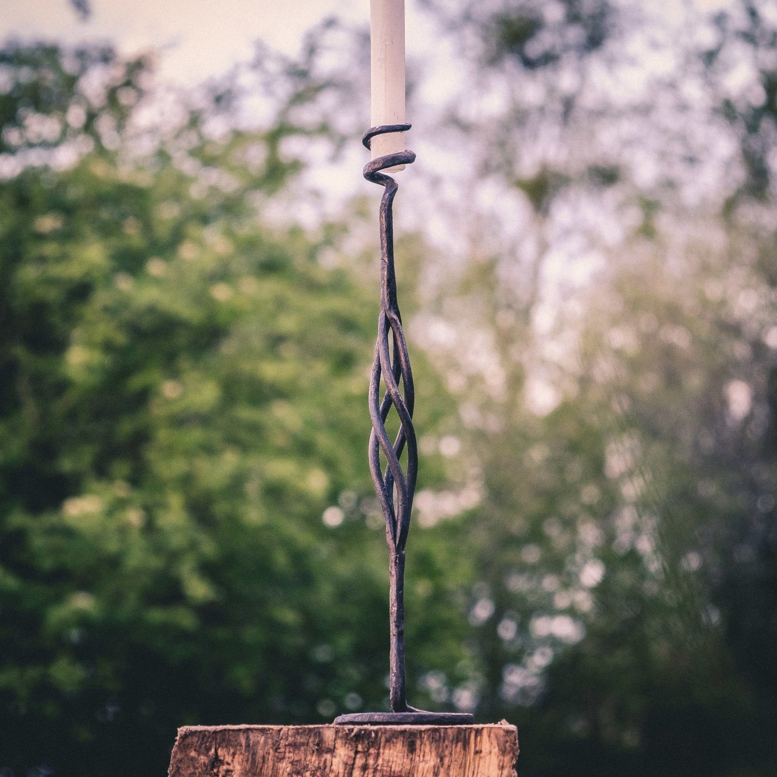 Hand Forged Basket Twist Candlestick - Image 4