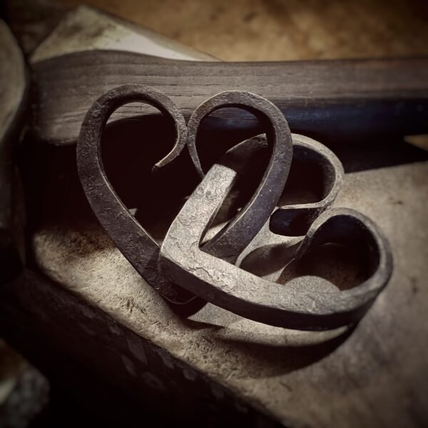 Hand Forged Linked Hearts