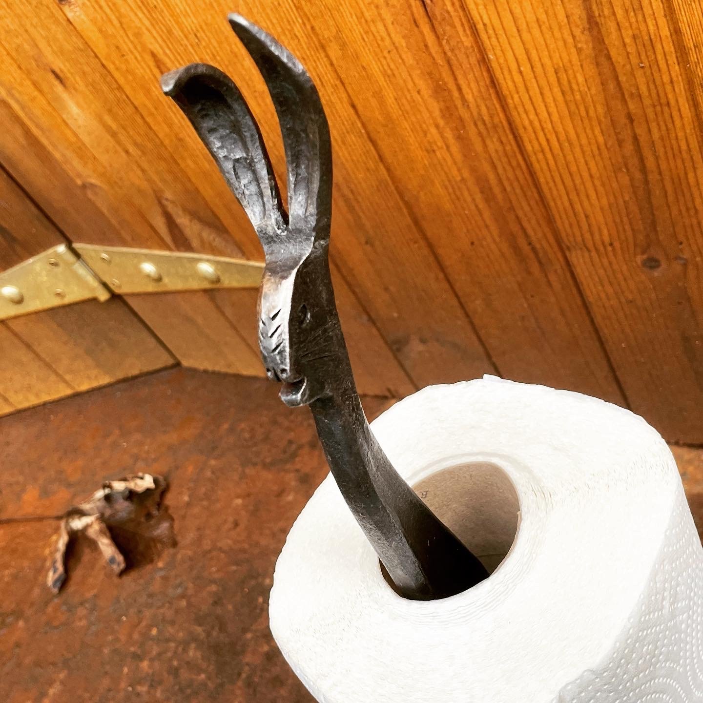 Hand Forged Hare Kitchen Roll / Toilet Roll Holder - Image 3