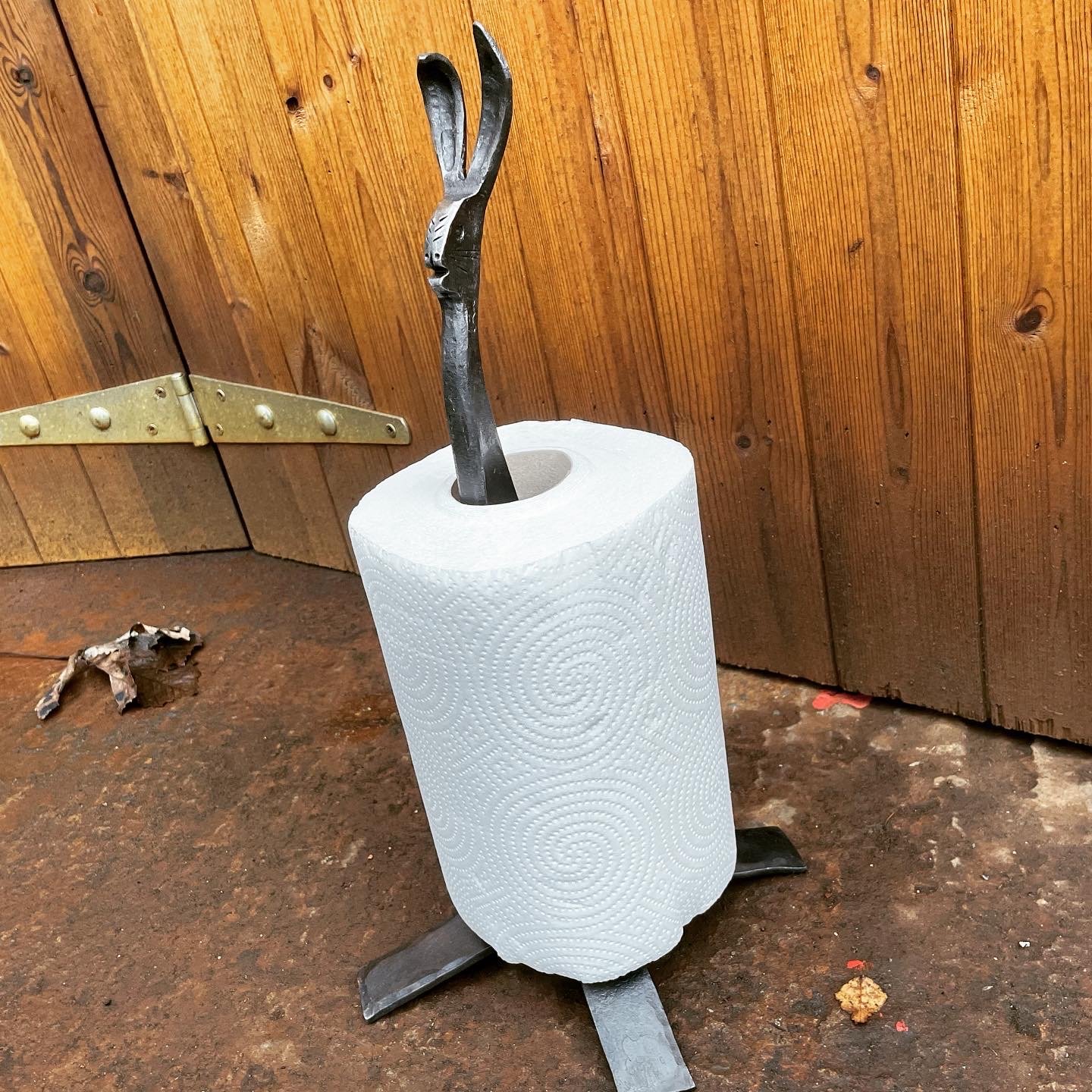 Hand Forged Hare Kitchen Roll / Toilet Roll Holder - Image 2