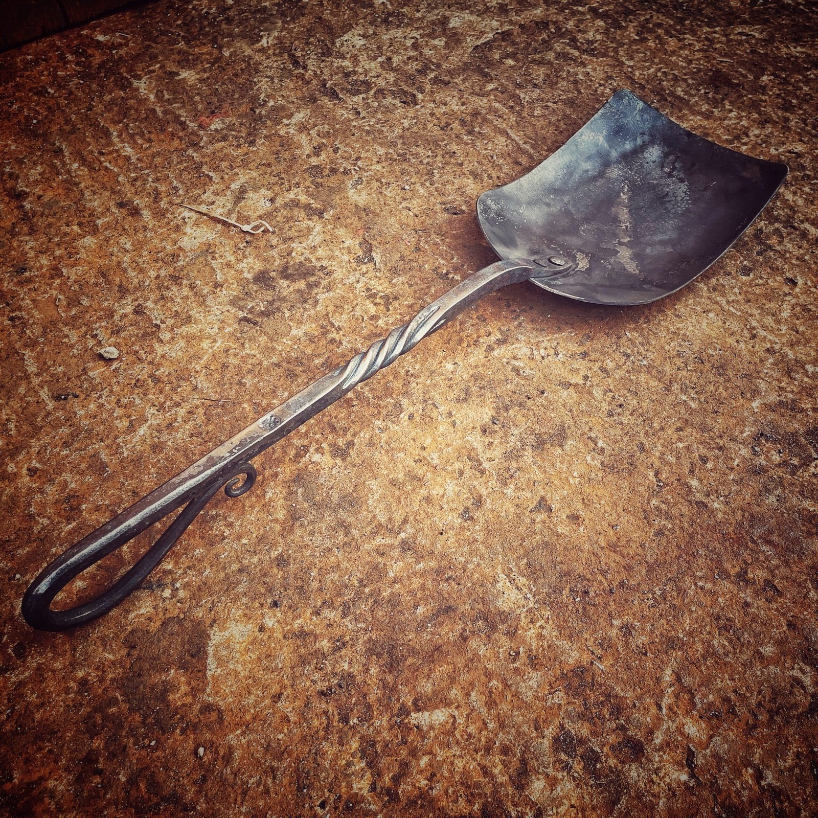 Hand Forged Rope Twist Fireplace Shovel