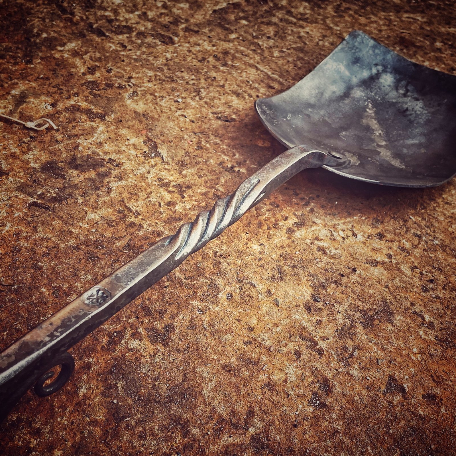 Hand Forged Shepherd's Crook Fireplace Shovel - Image 3