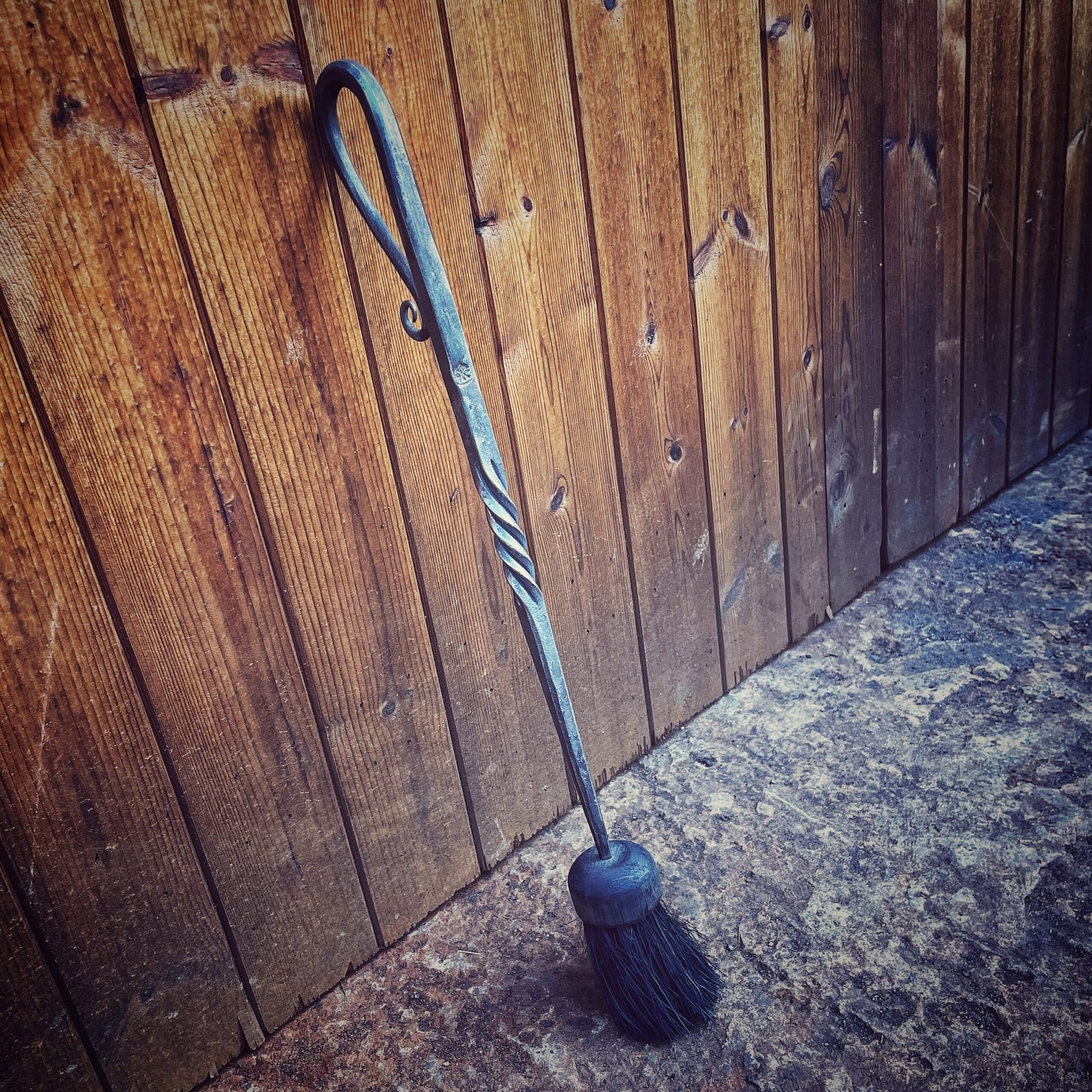 Hand Forged Shepherd's Crook Fireplace Brush - Image 2