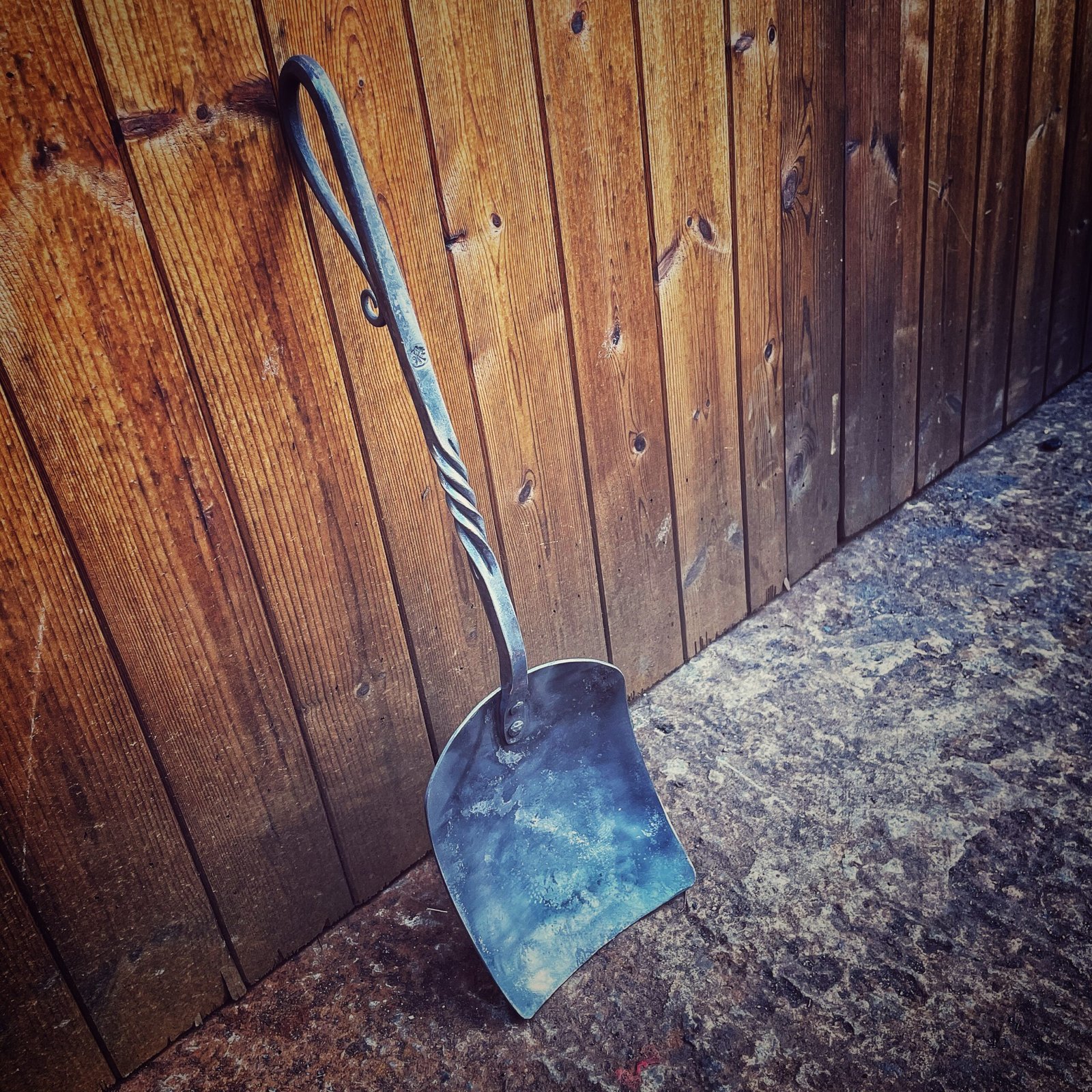 Hand Forged Shepherd's Crook Fireplace Shovel - Image 4