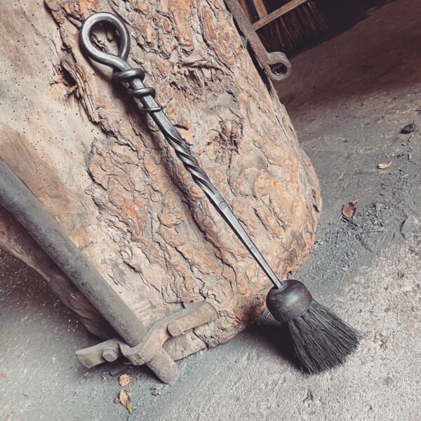 Hand Forged Mousetail Fireplace Brush