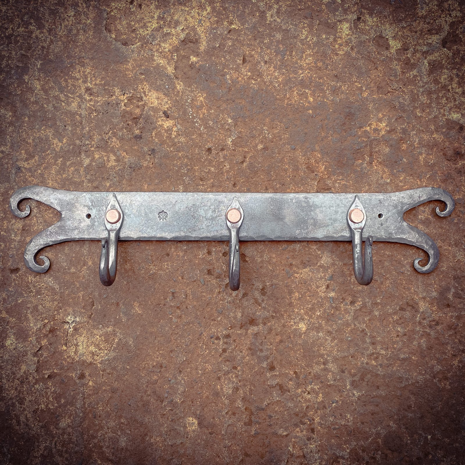 Hand Forged Wall Hanger with Hooks - Image 3