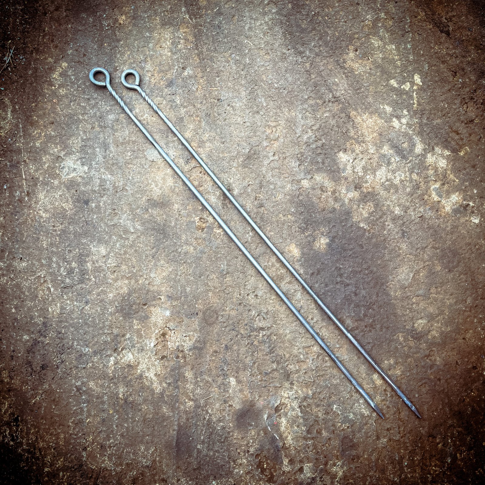 Hand Forged Big Fire Pit Skewers - Set of 2 - Image 2