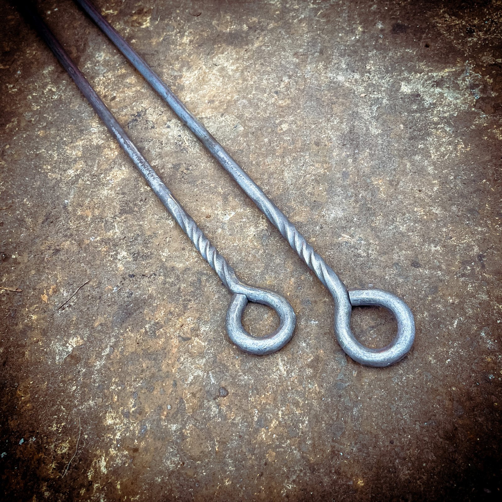 Hand Forged Big Fire Pit Skewers - Set of 2 - Image 3