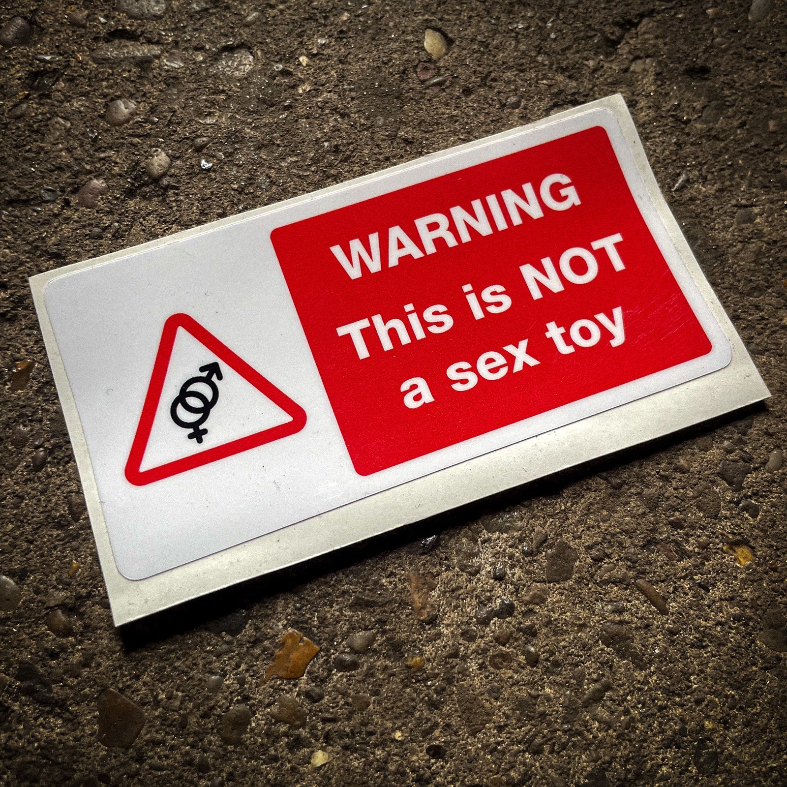 Funny "safety" sticker - Warning: This is NOT a sex toy