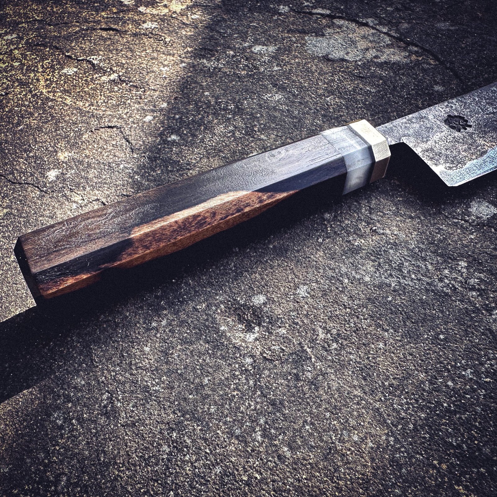 Bespoke Hand Forged Chef Knife - Macassar Ebony 150mm - Image 2