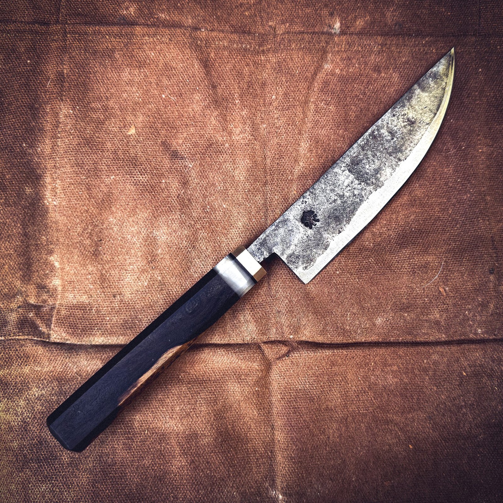 Bespoke Hand Forged Chef Knife - Macassar Ebony 150mm - Image 4
