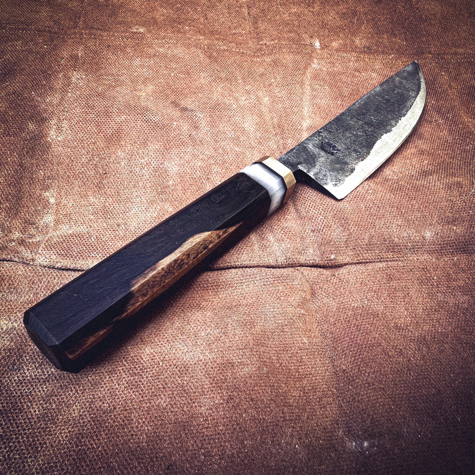 Bespoke Hand Forged Chef Knife - Macassar Ebony 150mm - Image 3