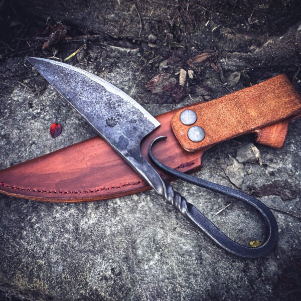 Hand Forged Viking Knife with Leather Sheath