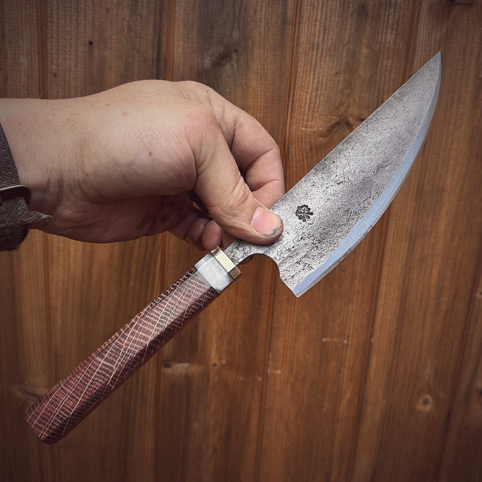 Bespoke Hand Forged Chef Knife - Red Oak 160mm
